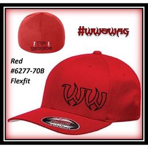 Hat - Flexfit Curved Bill #6277 - Red w/Black logo